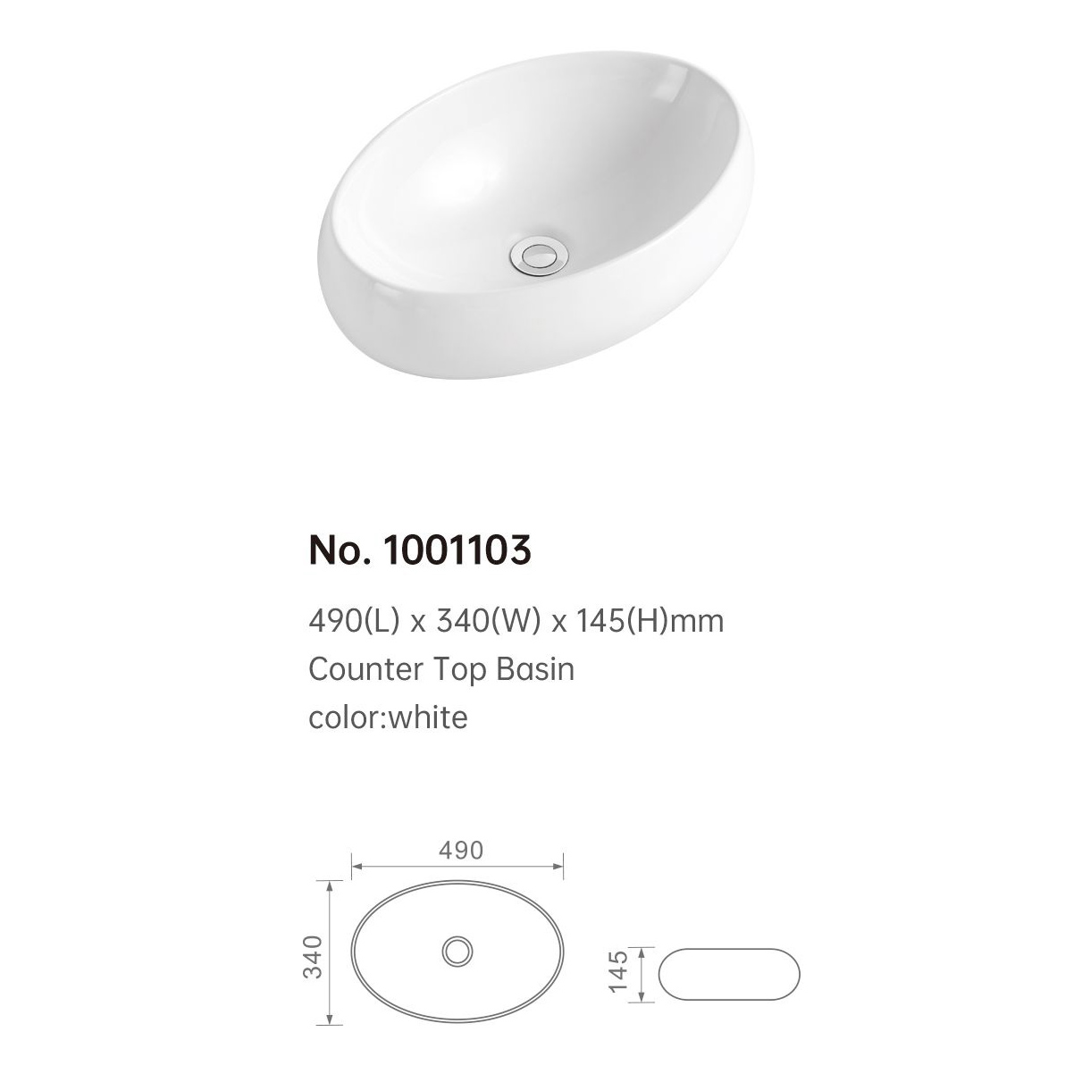 1001103 COUNTER TOP WASH BASIN